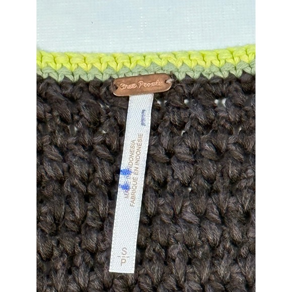 Free People Free Desert Rose Crotchet Vest Boho Patchwork Fringe Size S - Picture 3 of 7